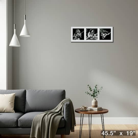 RUSH Framed Triple Black & White Photo Collage 45.5" x 19"